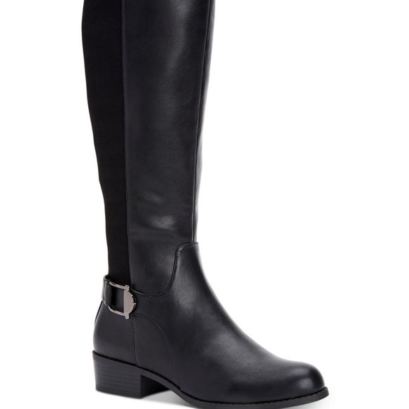 ALFANI Womens Black Buckle Accent Comfort Stretch Arch Support Kallumm Round Toe - Picture 1 of 9